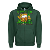 Sports Green Better together St. Patrick's Day Zipper Hoodie - CowGirlArtShop