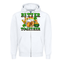 White Better together St. Patrick's Day Zipper Hoodie - CowGirlArtShop