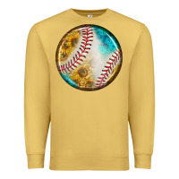 Antique Gold baseball with sunflower round earrings Premium Sweatshirt - BundleAndBundleShop