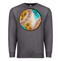 Charcoal Heather baseball with sunflower round earrings Premium Sweatshirt - BundleAndBundleShop