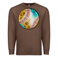 Chestnut baseball with sunflower round earrings Premium Sweatshirt - BundleAndBundleShop