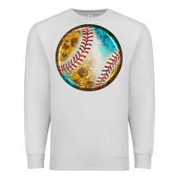 Dove Grey baseball with sunflower round earrings Premium Sweatshirt - BundleAndBundleShop