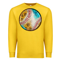Lemon baseball with sunflower round earrings Premium Sweatshirt - BundleAndBundleShop
