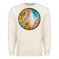 Sandshell baseball with sunflower round earrings Premium Sweatshirt - BundleAndBundleShop
