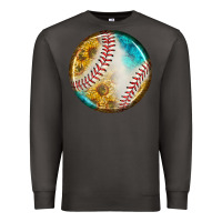 Smoke baseball with sunflower round earrings Premium Sweatshirt - BundleAndBundleShop