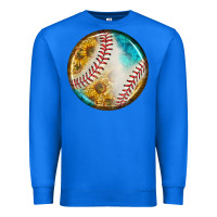 True Royal baseball with sunflower round earrings Premium Sweatshirt - BundleAndBundleShop