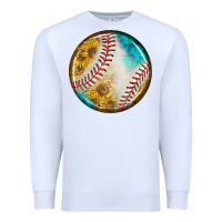 White baseball with sunflower round earrings Premium Sweatshirt - BundleAndBundleShop
