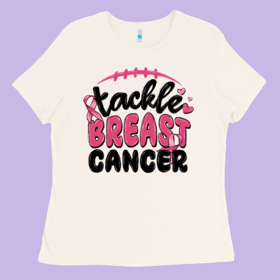 Tackle Breast Cancer Ladies Tee Designed By Maliassmallbusiness