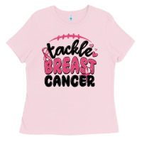 Bubblegum Pink tackle breast cancer Ladies Tee - MaliasSmallBusiness