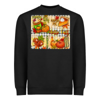 Black Hello Fall pumpkins Heavyweight Sweatshirt - NancyCooperArtShop