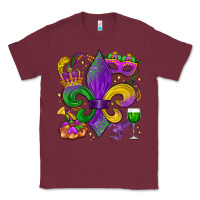 Burgundy mardi gras fleur de lis Classic Tee - LillyAllenDesigns