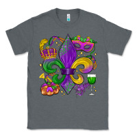 Charcoal Heather mardi gras fleur de lis Classic Tee - LillyAllenDesigns