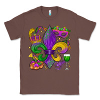 Chestnut mardi gras fleur de lis Classic Tee - LillyAllenDesigns
