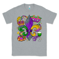 Heather Grey mardi gras fleur de lis Classic Tee - LillyAllenDesigns