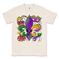 Natural mardi gras fleur de lis Classic Tee - LillyAllenDesigns