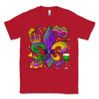 Red mardi gras fleur de lis Classic Tee - LillyAllenDesigns