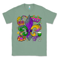 Sage mardi gras fleur de lis Classic Tee - LillyAllenDesigns