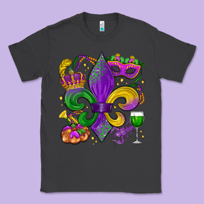 Mardi Gras Fleur De Lis Classic Tee Designed By Lillyallendesigns