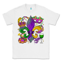 White mardi gras fleur de lis Classic Tee - LillyAllenDesigns