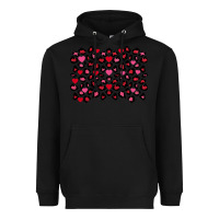 Black valentines day leopard and heart background Heavyweight Hoodie - FaDigitalArtStudio