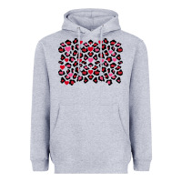 Heather Grey valentines day leopard and heart background Heavyweight Hoodie - FaDigitalArtStudio