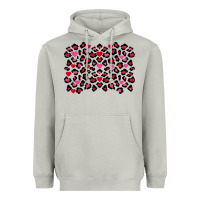 Moon Dust valentines day leopard and heart background Heavyweight Hoodie - FaDigitalArtStudio
