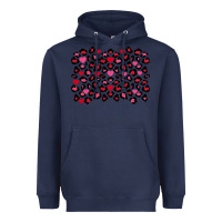 Navy valentines day leopard and heart background Heavyweight Hoodie - FaDigitalArtStudio