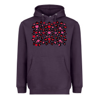 Plum valentines day leopard and heart background Heavyweight Hoodie - FaDigitalArtStudio