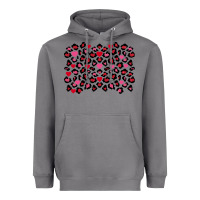 Storm valentines day leopard and heart background Heavyweight Hoodie - FaDigitalArtStudio