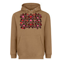 Toasted Coconut valentines day leopard and heart background Heavyweight Hoodie - FaDigitalArtStudio