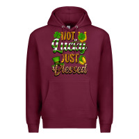 Burgundy St. Patrick's Not lucky just blessed Premium Hoodie - OliviaCreatesArt