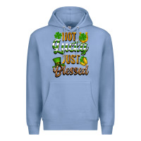 Colony Blue St. Patrick's Not lucky just blessed Premium Hoodie - OliviaCreatesArt