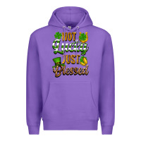 Purple St. Patrick's Not lucky just blessed Premium Hoodie - OliviaCreatesArt