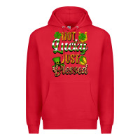 Red St. Patrick's Not lucky just blessed Premium Hoodie - OliviaCreatesArt