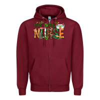 Burgundy One lucky Nurse with elements St. Patricks Day Zipper Hoodie - HowdyJamesFarm