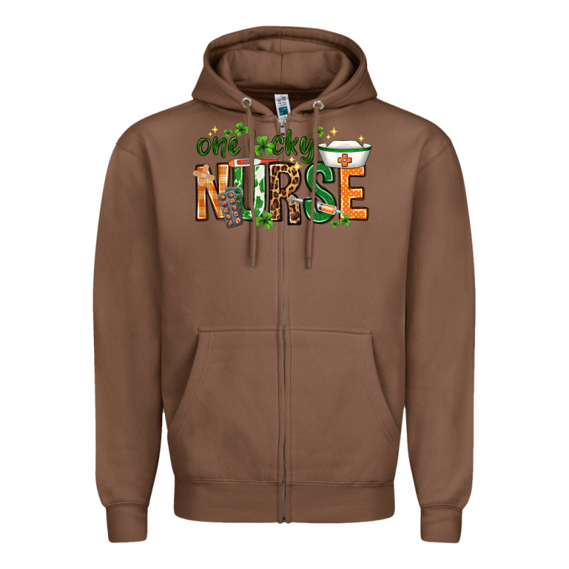 One Lucky Nurse With Elements St. Patricks Day Zipper Hoodie by HowdyJamesFarm | Teevron
