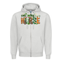 Dove Grey One lucky Nurse with elements St. Patricks Day Zipper Hoodie - HowdyJamesFarm