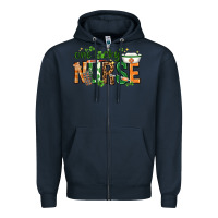 Navy One lucky Nurse with elements St. Patricks Day Zipper Hoodie - HowdyJamesFarm