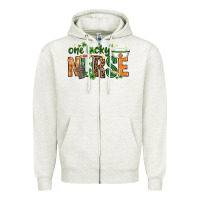 Oatmeal Heather One lucky Nurse with elements St. Patricks Day Zipper Hoodie - HowdyJamesFarm