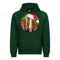 Forest Green Belgian Horse  Christmas Urban Hoodie - LillyAllenDesigns