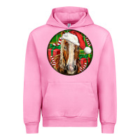 Fuchsia Pink Belgian Horse  Christmas Urban Hoodie - LillyAllenDesigns
