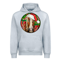 Heather Grey Belgian Horse  Christmas Urban Hoodie - LillyAllenDesigns