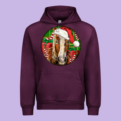 Belgian Horse  Christmas Urban Hoodie Designed By Lillyallendesigns