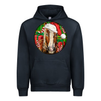 Navy Belgian Horse  Christmas Urban Hoodie - LillyAllenDesigns