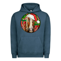 Pigment Midnight Navy Belgian Horse  Christmas Urban Hoodie - LillyAllenDesigns
