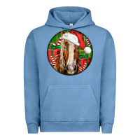 Pigment Pebble Blue Belgian Horse  Christmas Urban Hoodie - LillyAllenDesigns