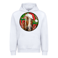 White Belgian Horse  Christmas Urban Hoodie - LillyAllenDesigns