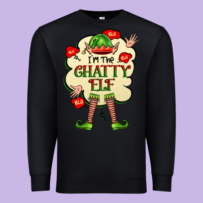 Im The Chatty Elf Premium Sweatshirt Designed By Fadigitalartstudio