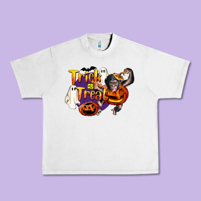 Trick Or Treat Chimpanzee Urban Heavy Tee Designed By Lillyallendesigns