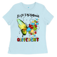 Baby Blue it's ok to be different Ladies Tee - MaliasSmallBusiness